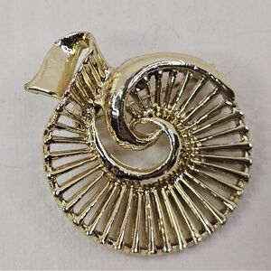 Gold Spiral Brooch